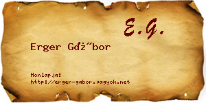 Erger Gábor névjegykártya