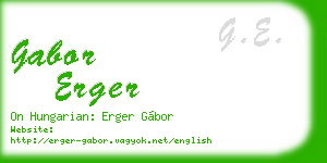 gabor erger business card